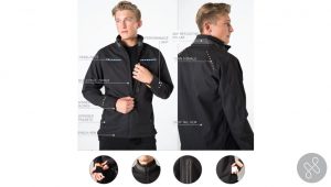Lumenus jacket wearable GPS safety light for cyclists design by ANDESIGN